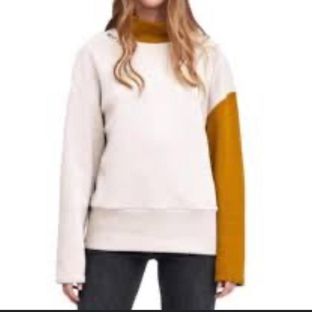 Zara Best Vibes Oversized Mock Neck Bell Sleeve Sweatshirt M